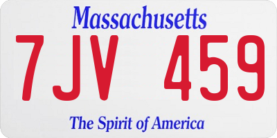 MA license plate 7JV459