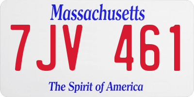 MA license plate 7JV461