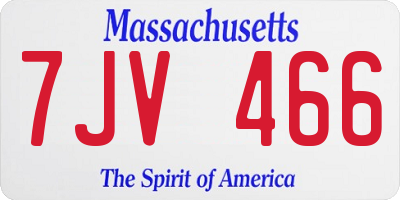 MA license plate 7JV466