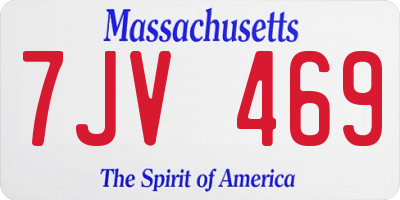 MA license plate 7JV469