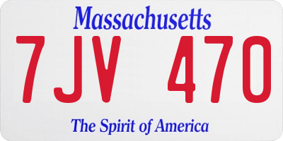 MA license plate 7JV470
