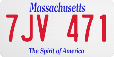 MA license plate 7JV471