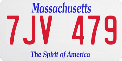 MA license plate 7JV479