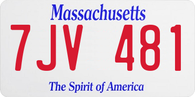 MA license plate 7JV481