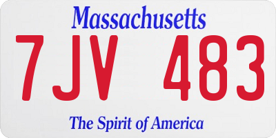 MA license plate 7JV483