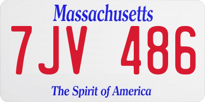 MA license plate 7JV486