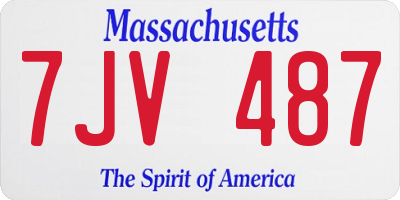 MA license plate 7JV487