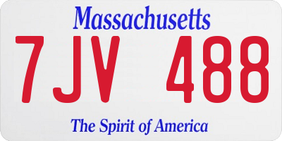 MA license plate 7JV488