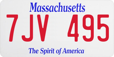 MA license plate 7JV495
