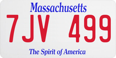 MA license plate 7JV499