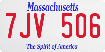 MA license plate 7JV506