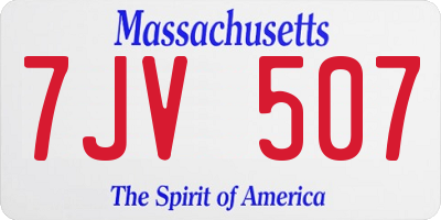 MA license plate 7JV507