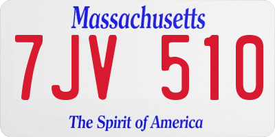 MA license plate 7JV510
