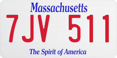 MA license plate 7JV511