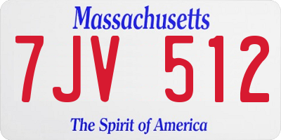 MA license plate 7JV512