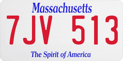 MA license plate 7JV513