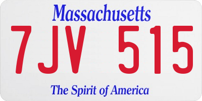 MA license plate 7JV515