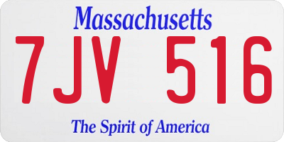 MA license plate 7JV516