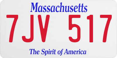 MA license plate 7JV517