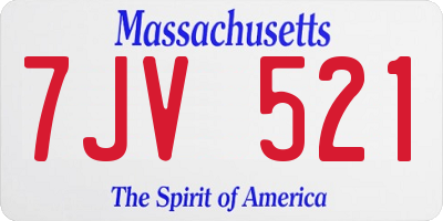 MA license plate 7JV521