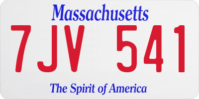 MA license plate 7JV541