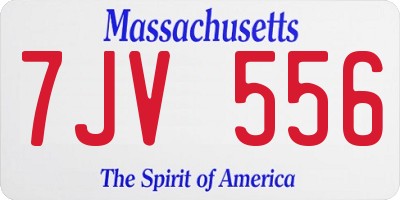 MA license plate 7JV556
