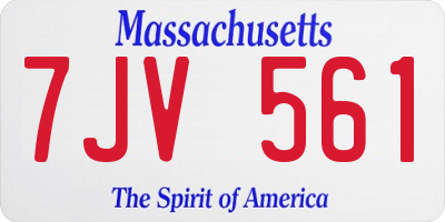 MA license plate 7JV561