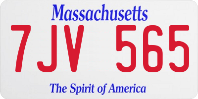 MA license plate 7JV565