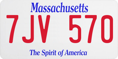 MA license plate 7JV570