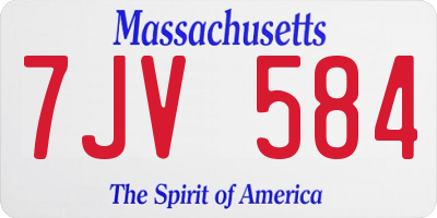 MA license plate 7JV584