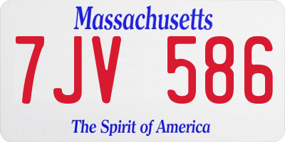 MA license plate 7JV586
