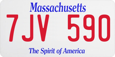 MA license plate 7JV590