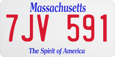 MA license plate 7JV591