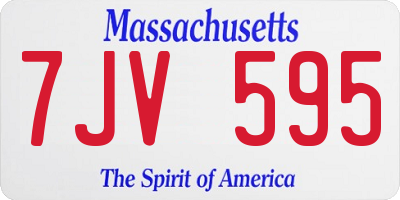 MA license plate 7JV595