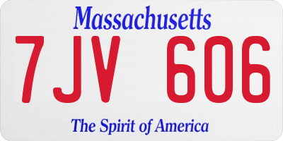 MA license plate 7JV606
