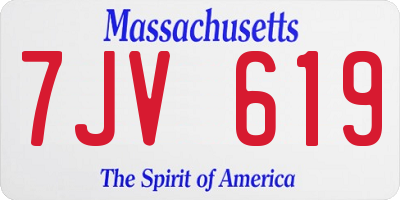 MA license plate 7JV619