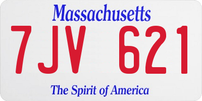 MA license plate 7JV621