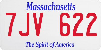 MA license plate 7JV622