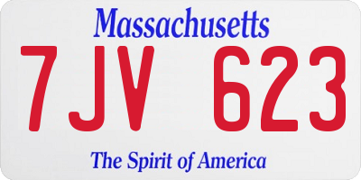 MA license plate 7JV623