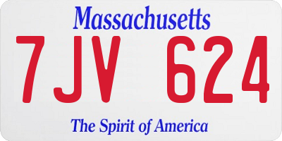 MA license plate 7JV624