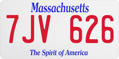 MA license plate 7JV626