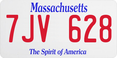 MA license plate 7JV628