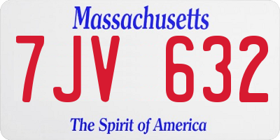 MA license plate 7JV632