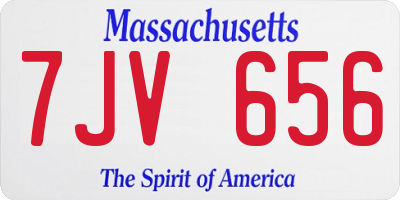 MA license plate 7JV656