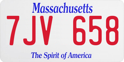 MA license plate 7JV658