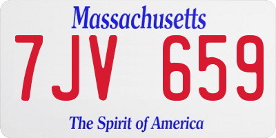 MA license plate 7JV659
