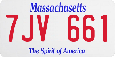 MA license plate 7JV661