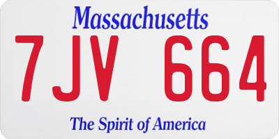 MA license plate 7JV664
