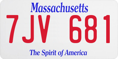 MA license plate 7JV681