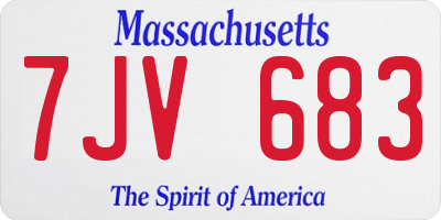 MA license plate 7JV683
